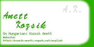 anett kozsik business card
